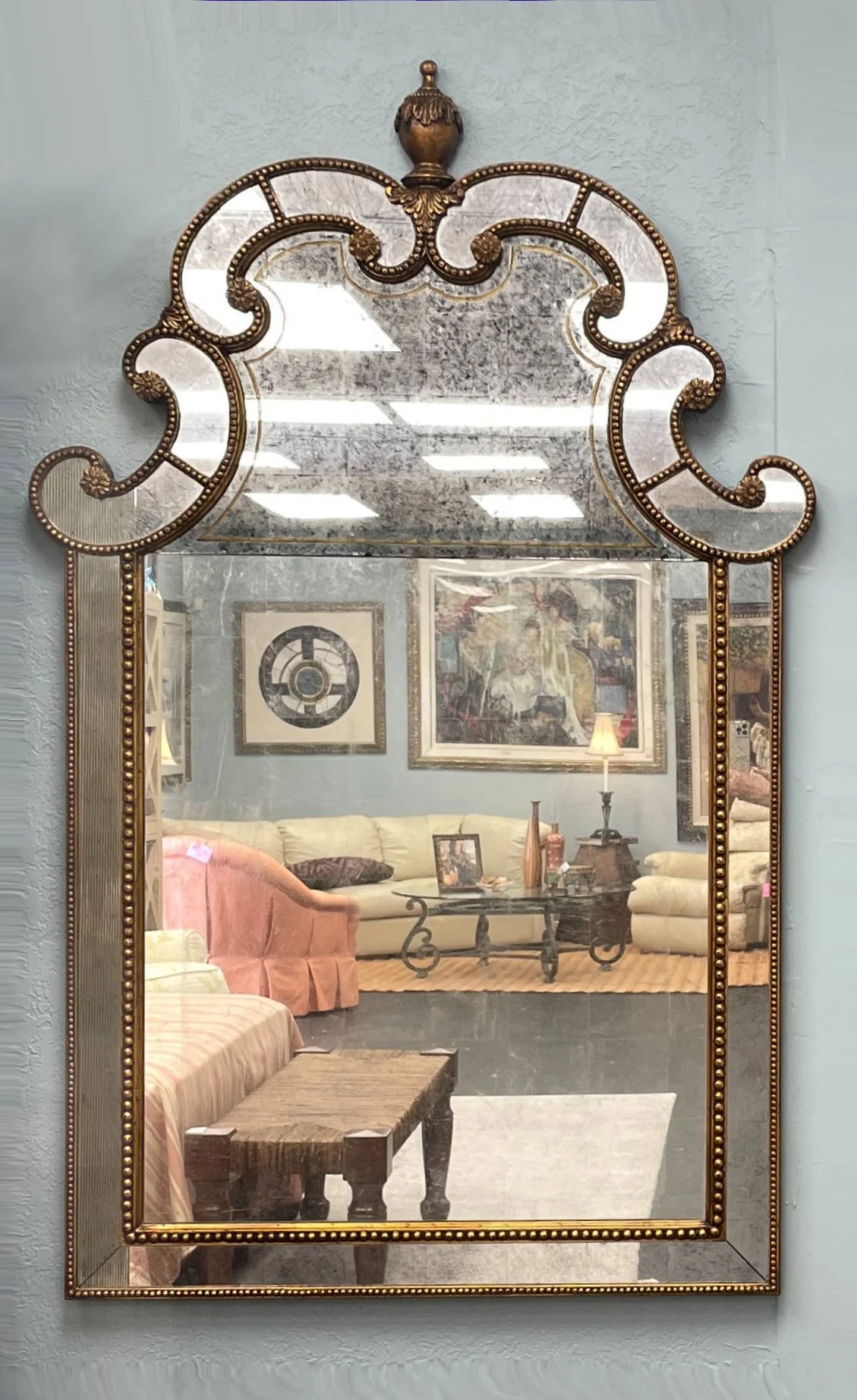 Encore Furniture Gallery-Drexel Gilt Trimmed Eglomise Antiqued Mirror